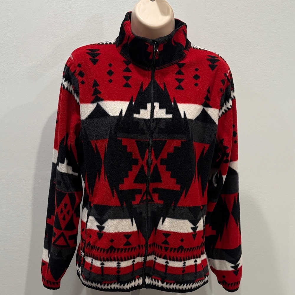 Vintage Polo by Ralph Lauren Teddy Women Size L Jacket Aztec Southwest Zip Y2K